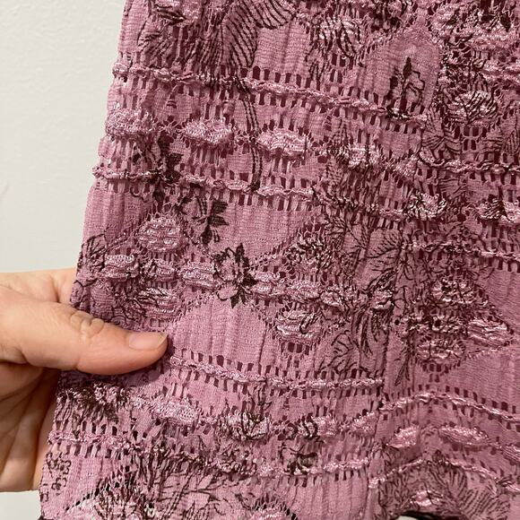 Dressbarn Pink & Brown Y2K Boho Peasant Romantic Top Size M - Picture 5 of 7